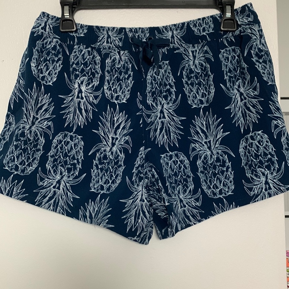 Pineapple athletic shorts; can be swim shorts